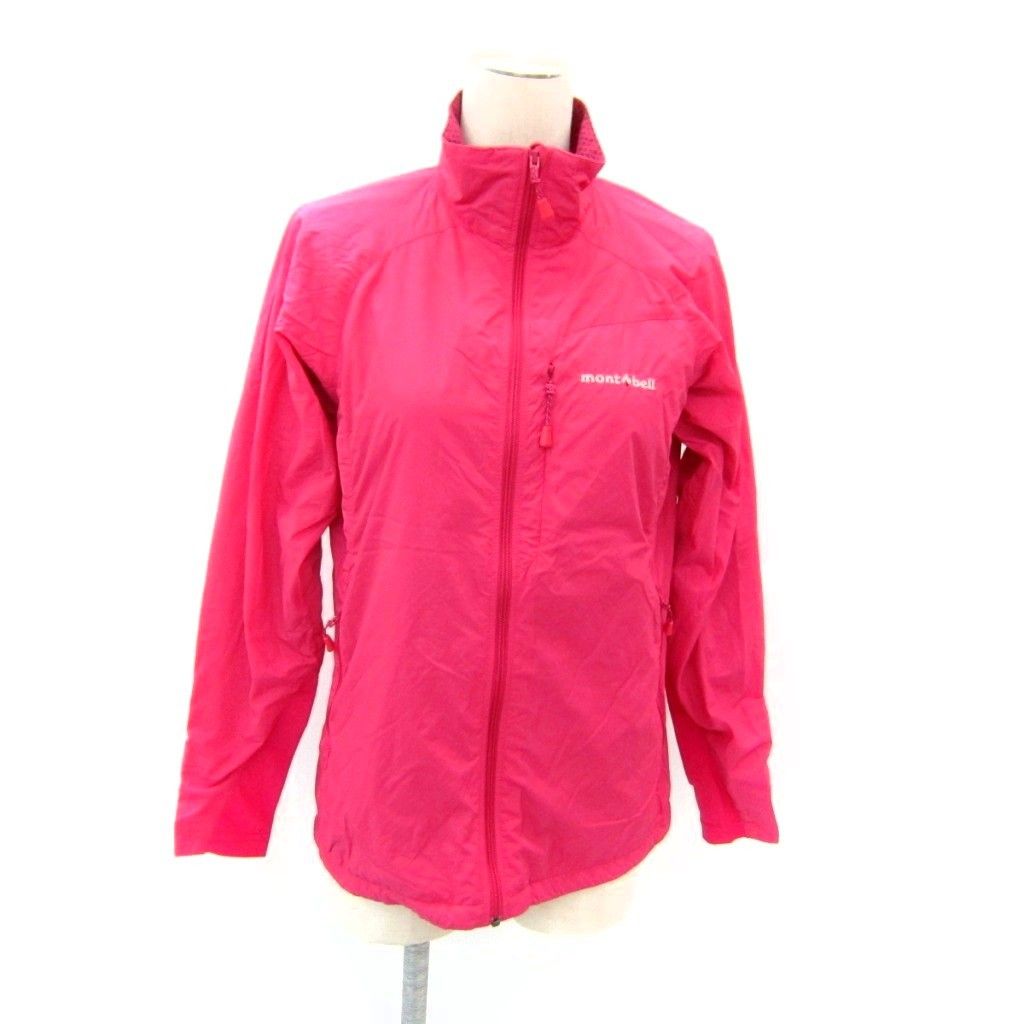 モンベル Montbell アウトドアウェア ライトシャルアウタージャケット ミドル丈 M ピンク スタンドカラー ジップアップ 1106564 SY 23 GY 61