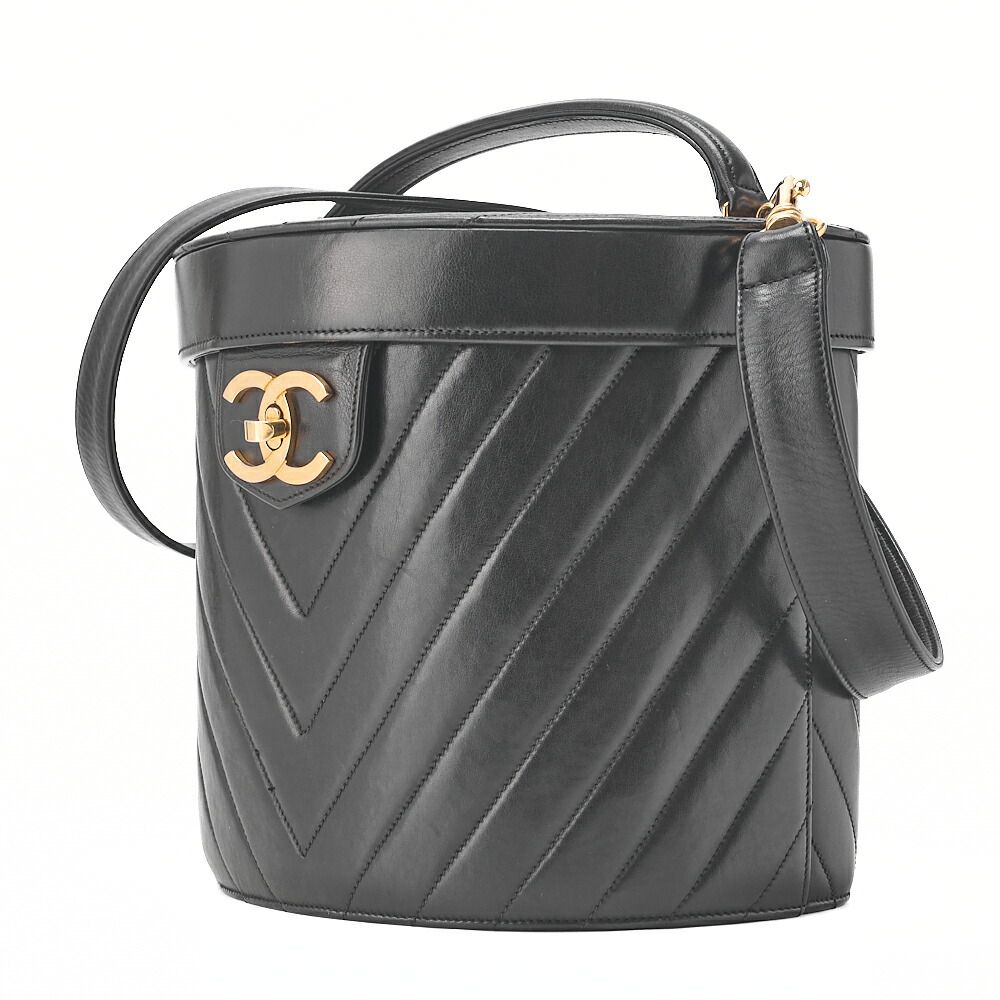 CHANEL シャネル ラムスキン シェブロン ビコローレ 2way バニティ