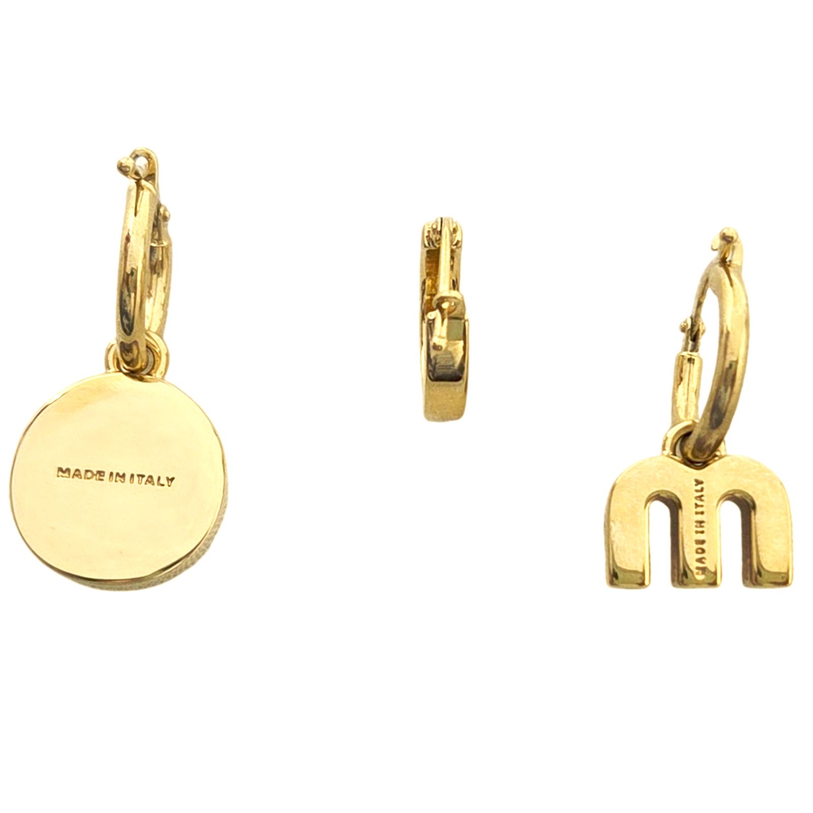 中古】MIUMIU ミュウミュウ エナメル メタル ピアス 3個セットピアス