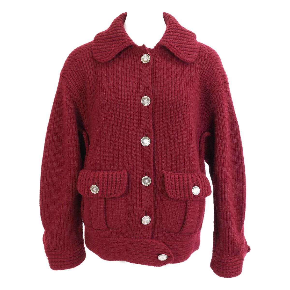 CHANEL ニットワンピース　ココマーク　メタルボタン　34 カシミヤ100% CHANEL ニットワンピース ココマーク メタルボタン 34 カシミヤ100