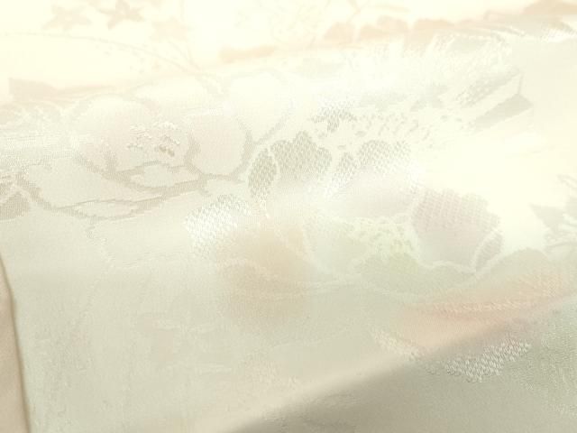 平和屋着物●上質な長襦袢　無双仕立て　舞扇花地紋　暈し染め　正絹　逸品　DABB4373ps 平和屋着物○上質な長襦袢 無双仕立て 舞扇花地紋 暈し染め 正絹 逸品