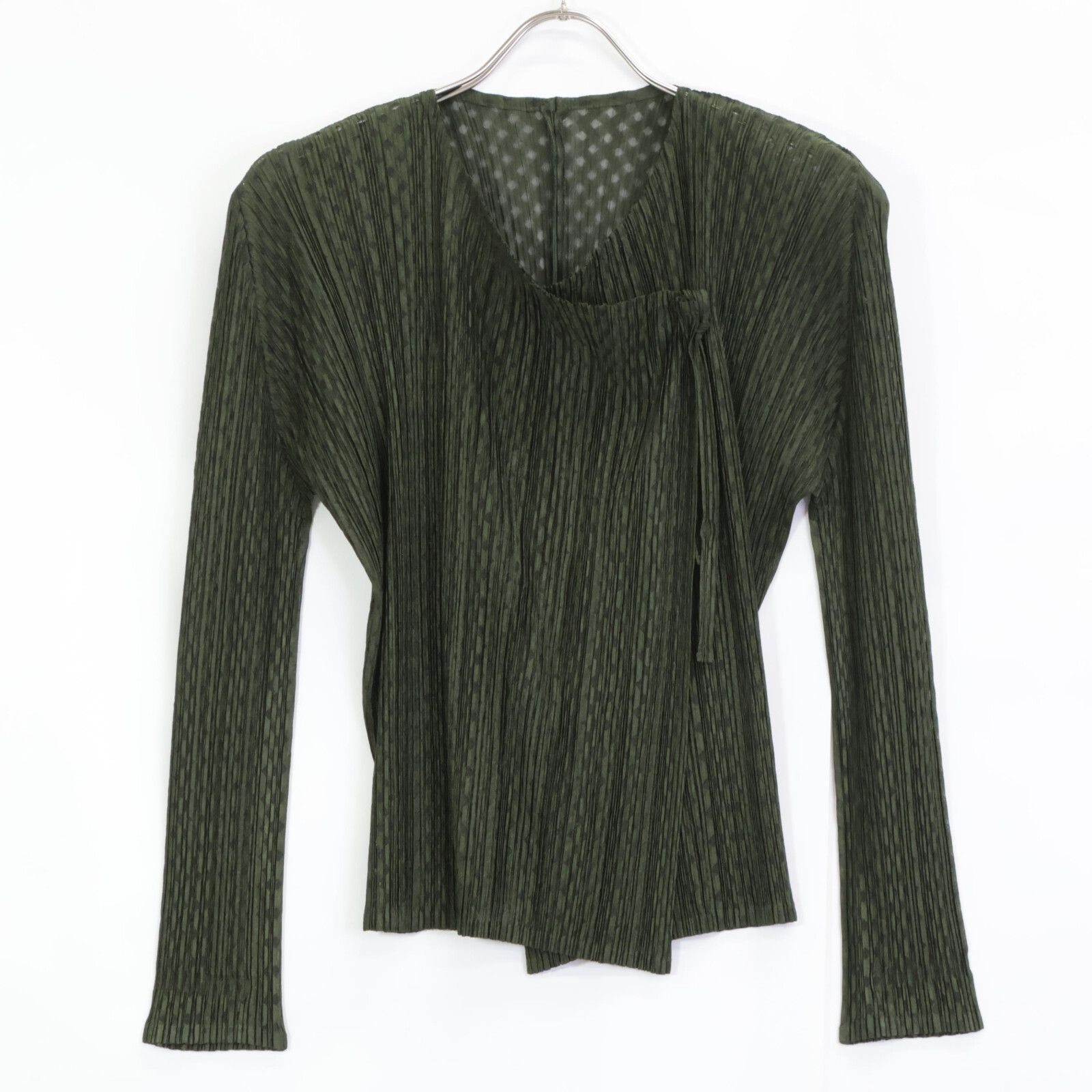 PLEATS PLEASE プリーツプリーズ PP91-JO615 ｸﾞﾘｰﾝ ひし形 ｶｰﾃﾞｨｶﾞﾝ 3