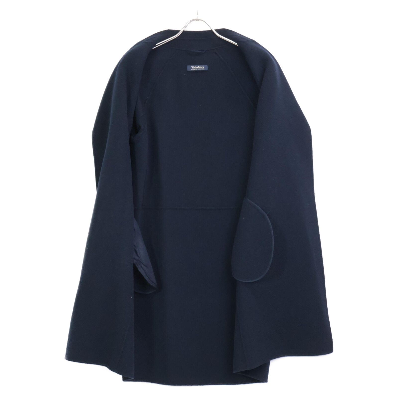 エスマックスマーラ♡ ベルテッドコート クチートアマーノ ネイビー ♡42 希少42✨未使用級 現行マックスマーラ コート クチートアマーノ