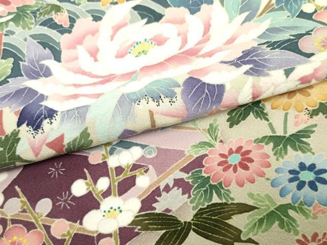 平和屋着物●本加賀友禅作家　染元千紅代表　寺西一紘　黒留袖　吉祥草花文　正絹　逸品　AABF5175cs 平和屋着物○本加賀友禅作家 染元千紅代表 寺西一紘 黒留袖 吉祥草花文
