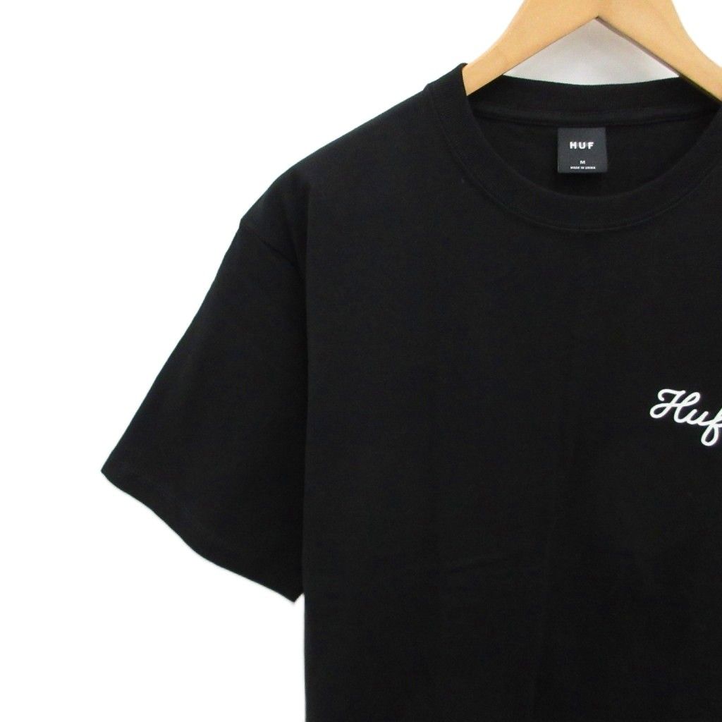 ハフ HUF 美品 Tシャツ カットソー 半袖 バックプリント M 黒 ブラック