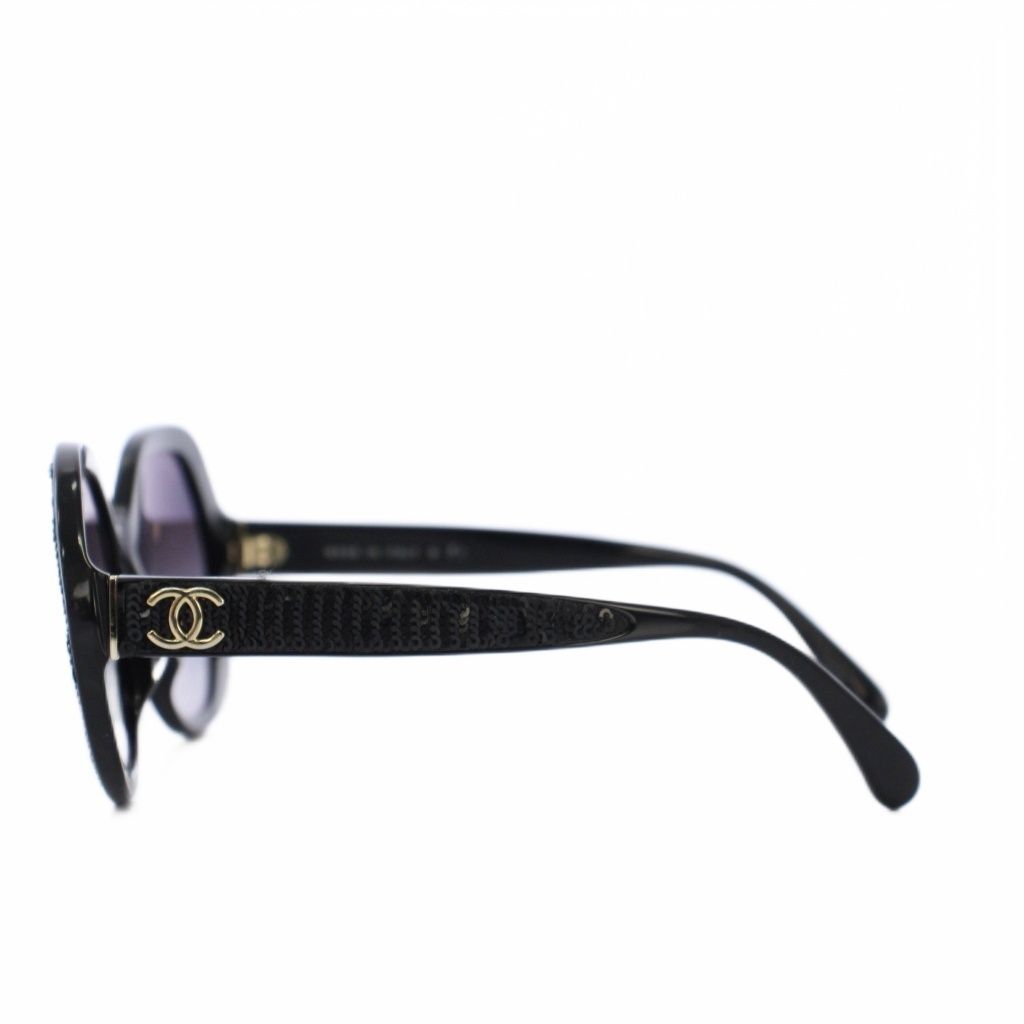 シャネル CHANEL ココマーク サングラス スパンコール 56□17 140 黒
