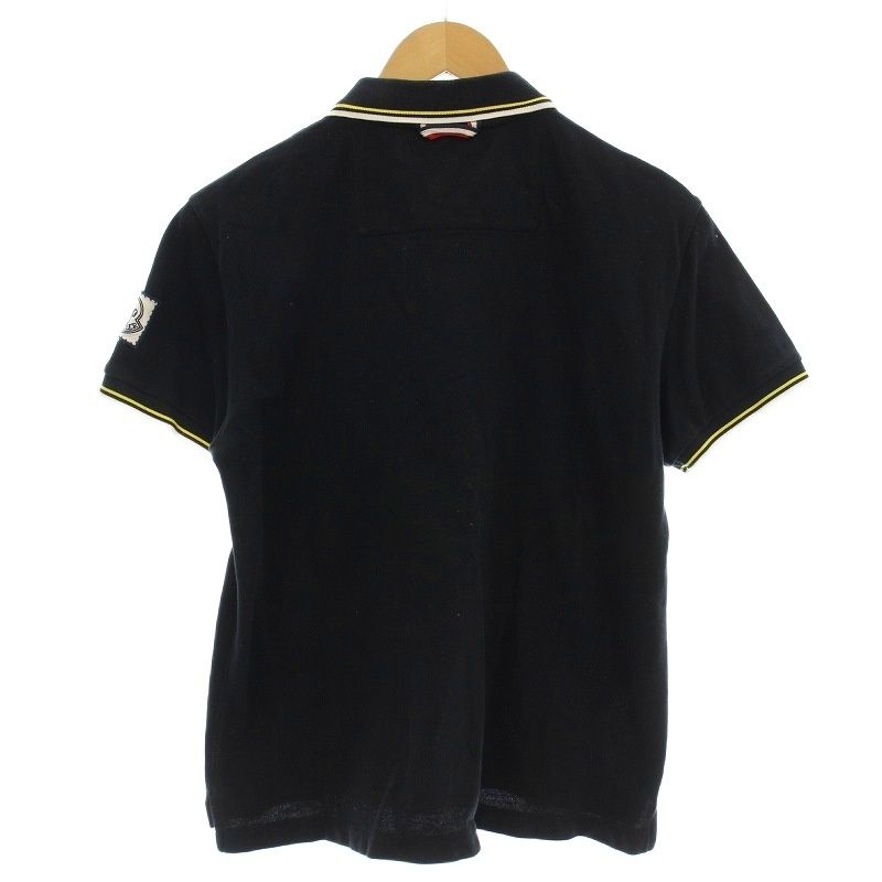 モンクレール MONCLER ポロシャツ 半袖 鹿の子 M 黒 ブラック /☆G