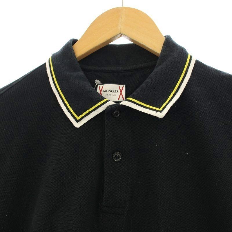 モンクレール MONCLER ポロシャツ 半袖 鹿の子 M 黒 ブラック /☆G