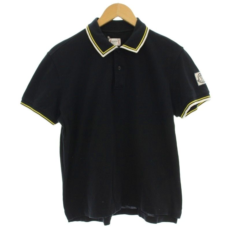 MONCLER 黒 ポロシャツ カーキ襟 MONCLER（モンクレール） ポロシャツ POLO MANICA C 8A70300 84556