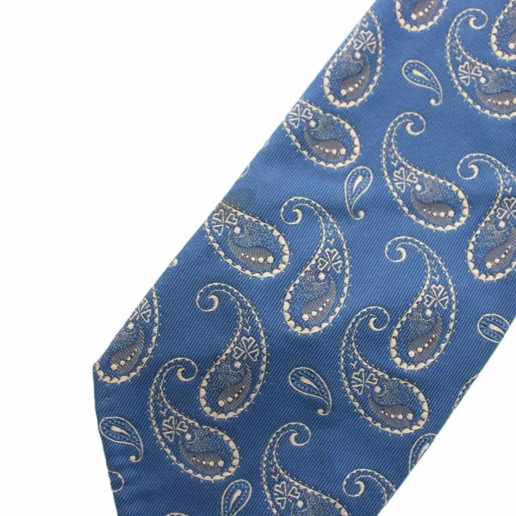 アットヴァンヌッチ Atto Vannucci ネクタイ ペイズリー柄 シルク 青