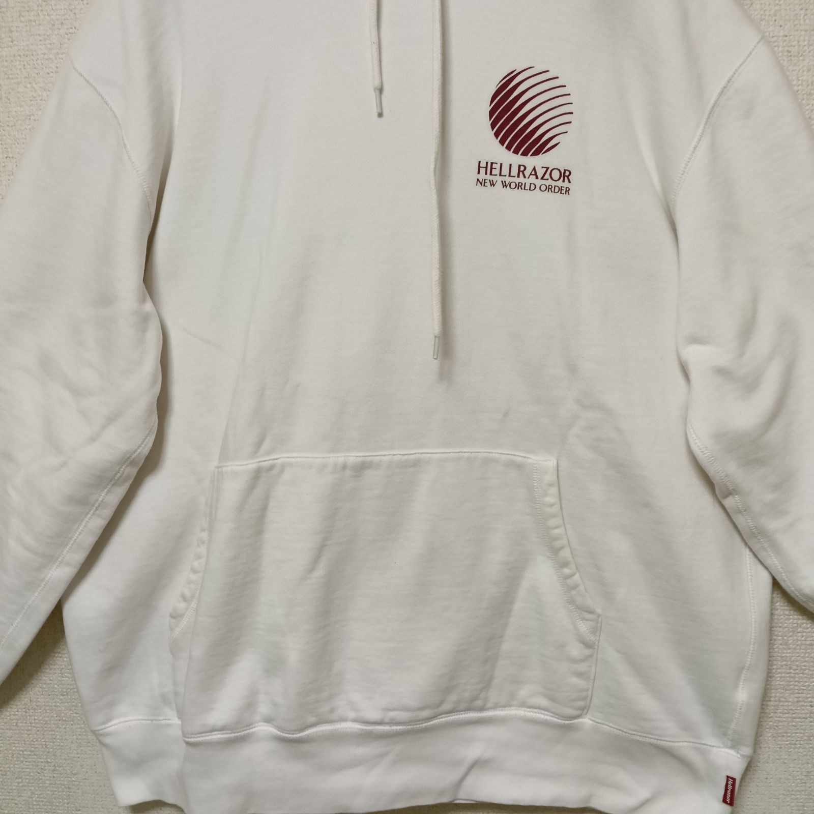 美品HELLRAZOR ヘルレイザーパーカーHOODIE刺繍ホワイトサイズXL