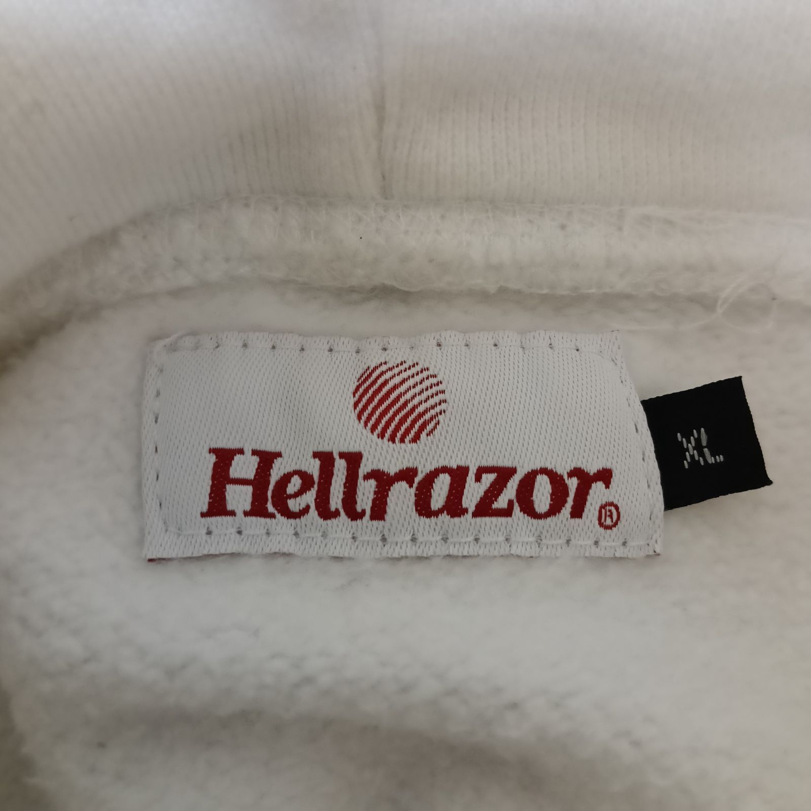 美品HELLRAZOR ヘルレイザーパーカーHOODIE刺繍ホワイトサイズXL