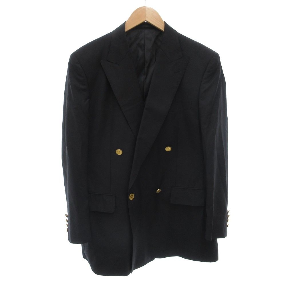 ダンヒル dunhill テーラードジャケット ブレザー 紺ブレ ダブル