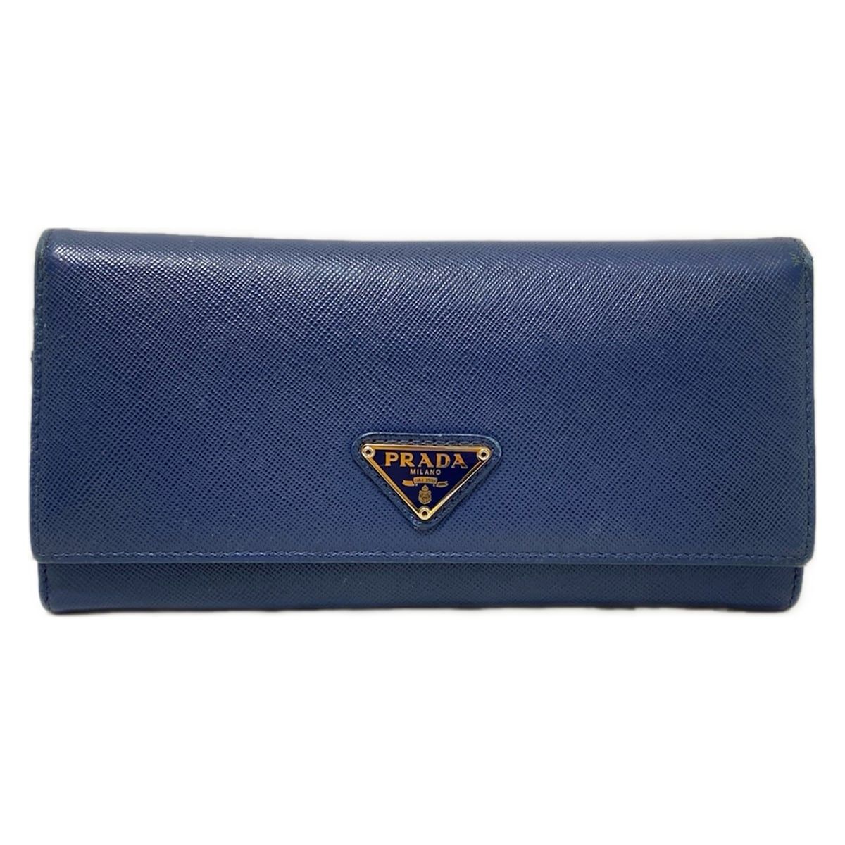PRADA(プラダ) 長財布 - ネイビー レザー - メルカリ
