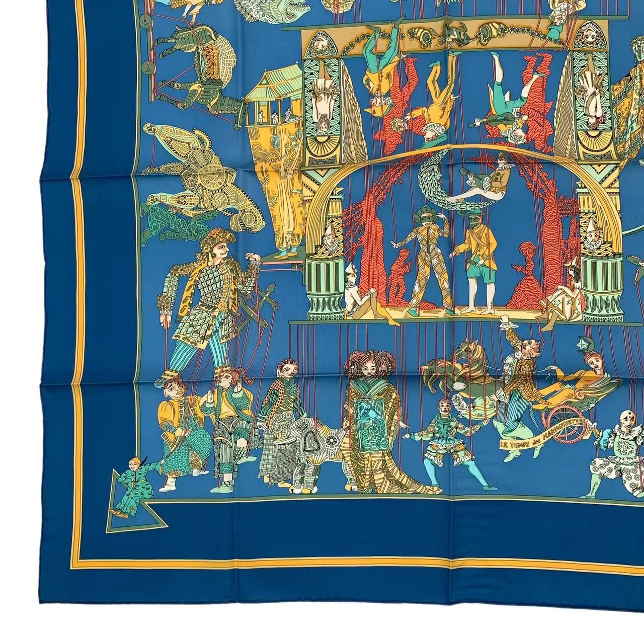 未使用品 HERMES エルメス カレ90 LE TEMPS des MARIONNETTES マリオ
