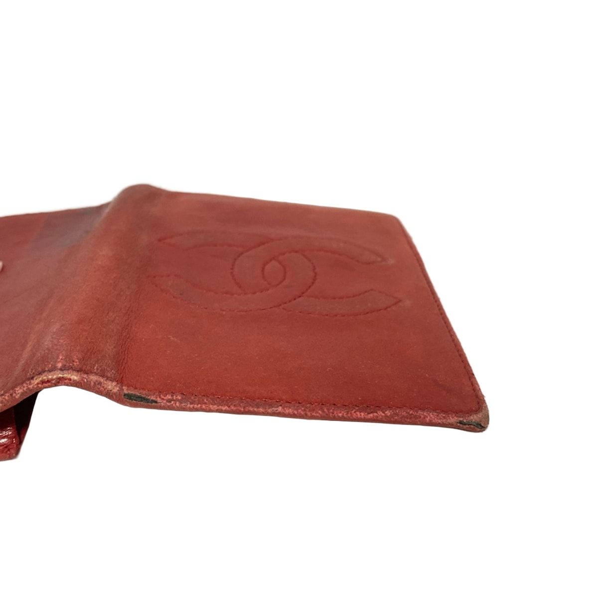 CHANEL(シャネル) 名刺入れ - レッド ココマーク レザー - メルカリ