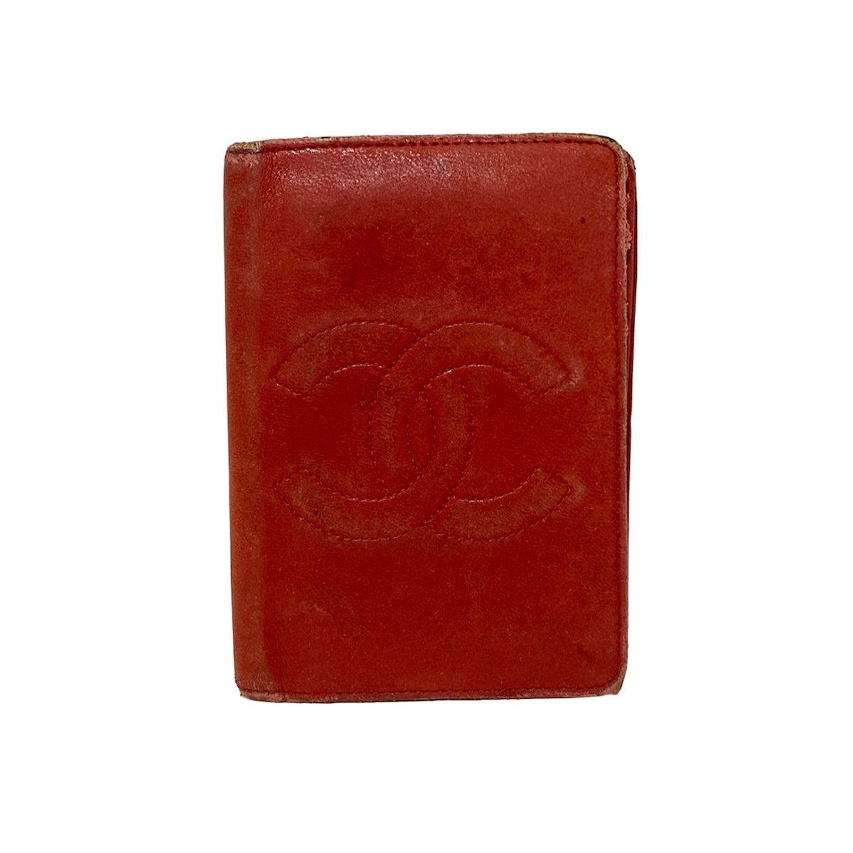 CHANEL(シャネル) 名刺入れ - レッド ココマーク レザー - メルカリ