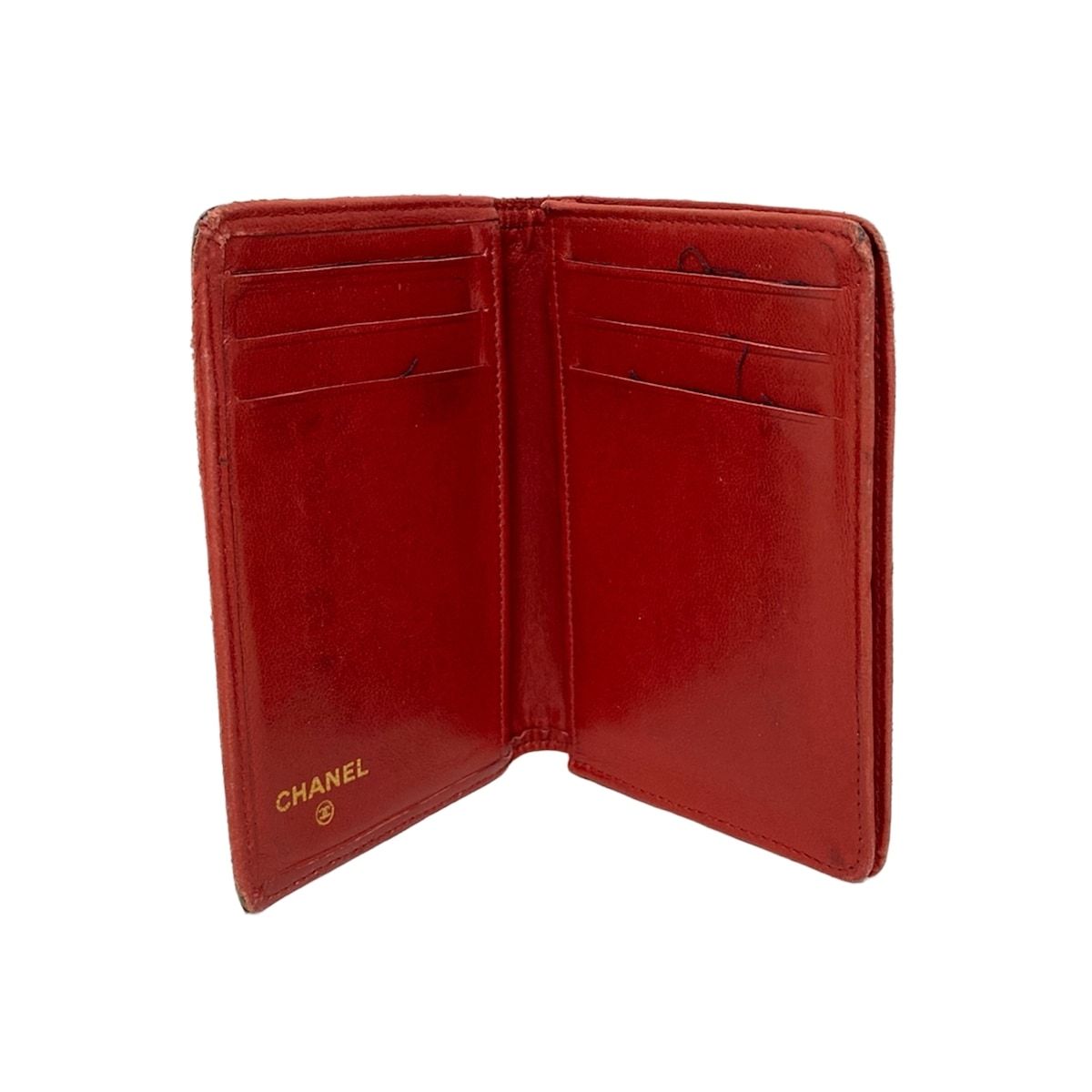 CHANEL(シャネル) 名刺入れ - レッド ココマーク レザー - メルカリ