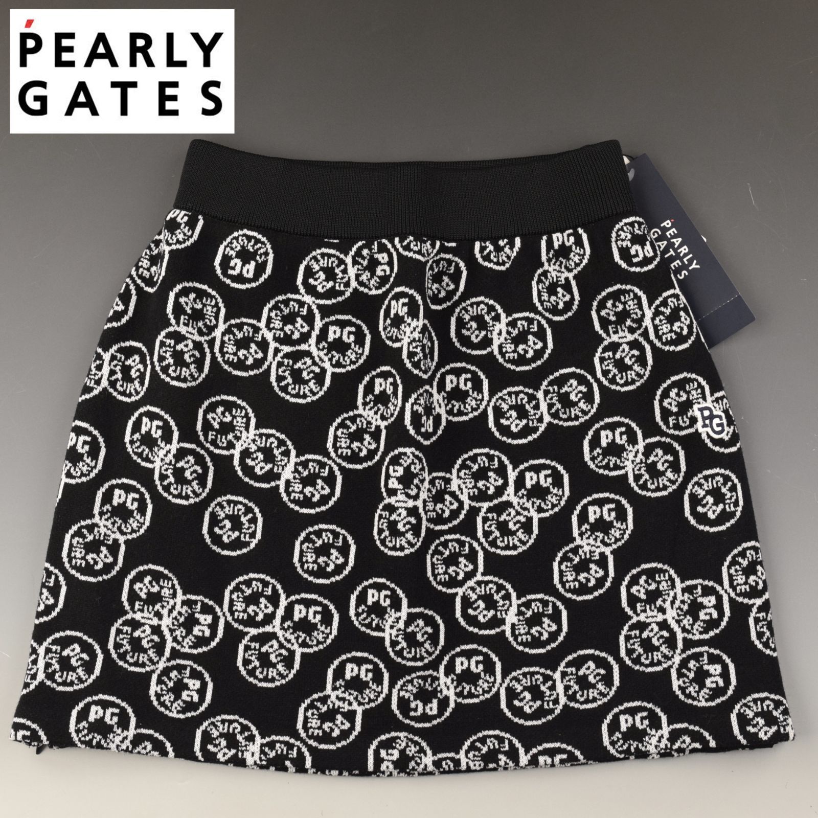 サイズ：0・S・新品】パーリーゲイツ 日本製 ニコちゃん ニット