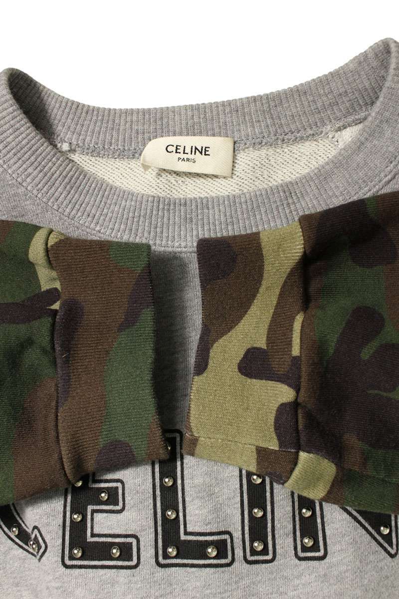 セリーヌ CELINE スタッズロゴ 迷彩 スウェット トレーナー ユニ