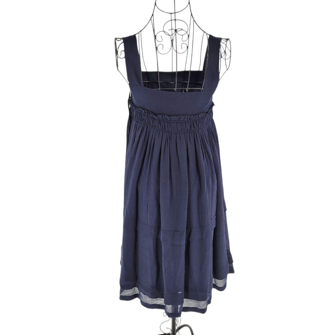 FOXEY フォクシー キャミワンピース ネイビー 38 シルク フレア ロング