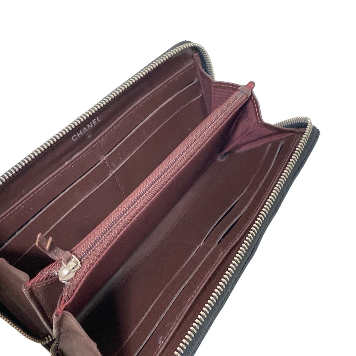 CHANEL(シャネル) 長財布 マトラッセ 黒 シルバー金具/ラウンド