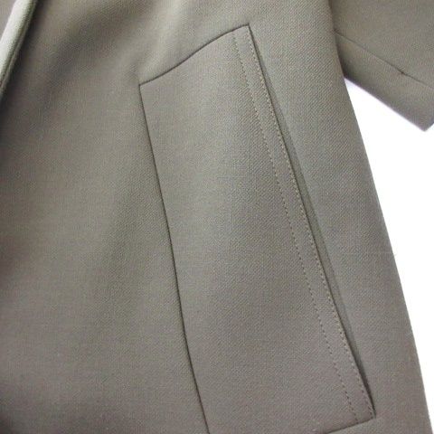 マルニ MARNI ノーカラー ロングコート ウール カーキ 38