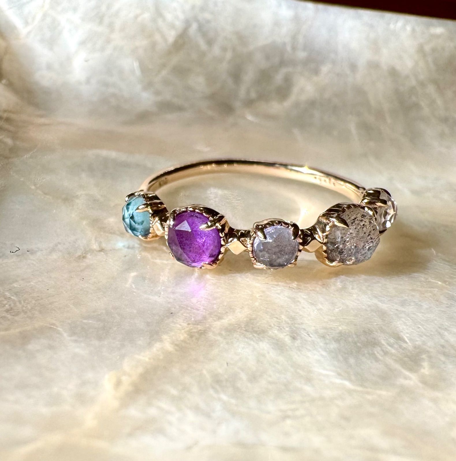 agete◇K10*11号*マルチストーンリング*アガット*アメジスト*現行品