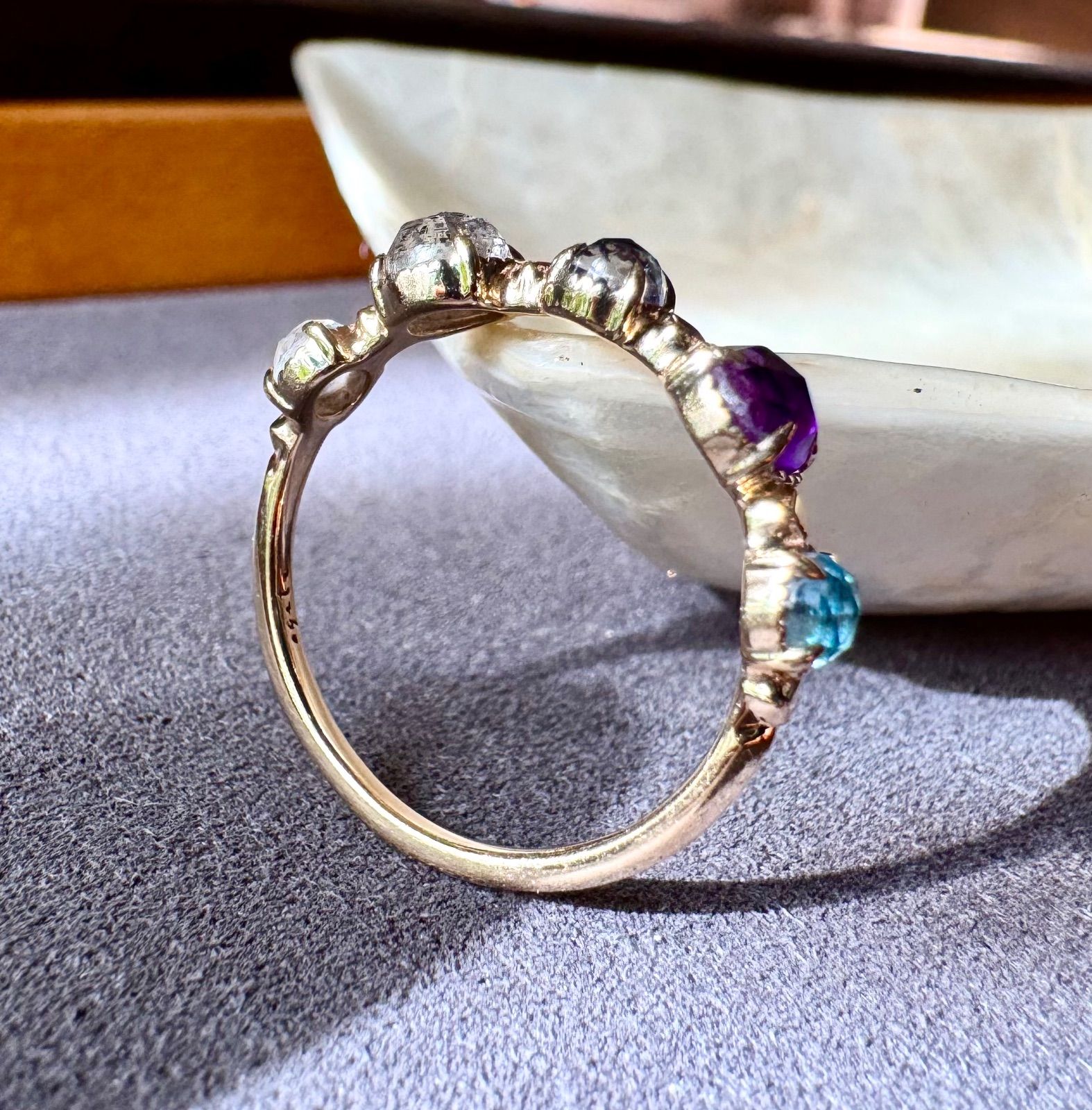 agete◇K10*11号*マルチストーンリング*アガット*アメジスト*現行品