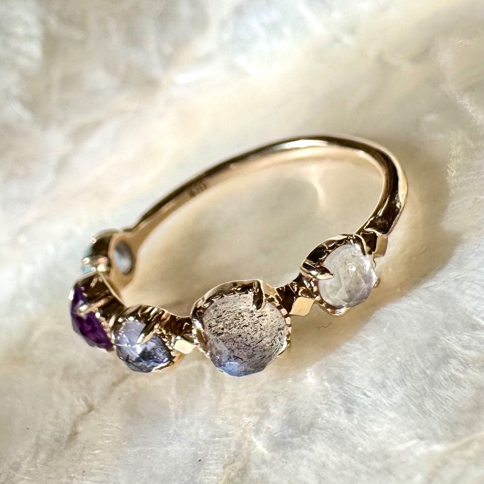 agete◇K10*11号*マルチストーンリング*アガット*アメジスト*現行品