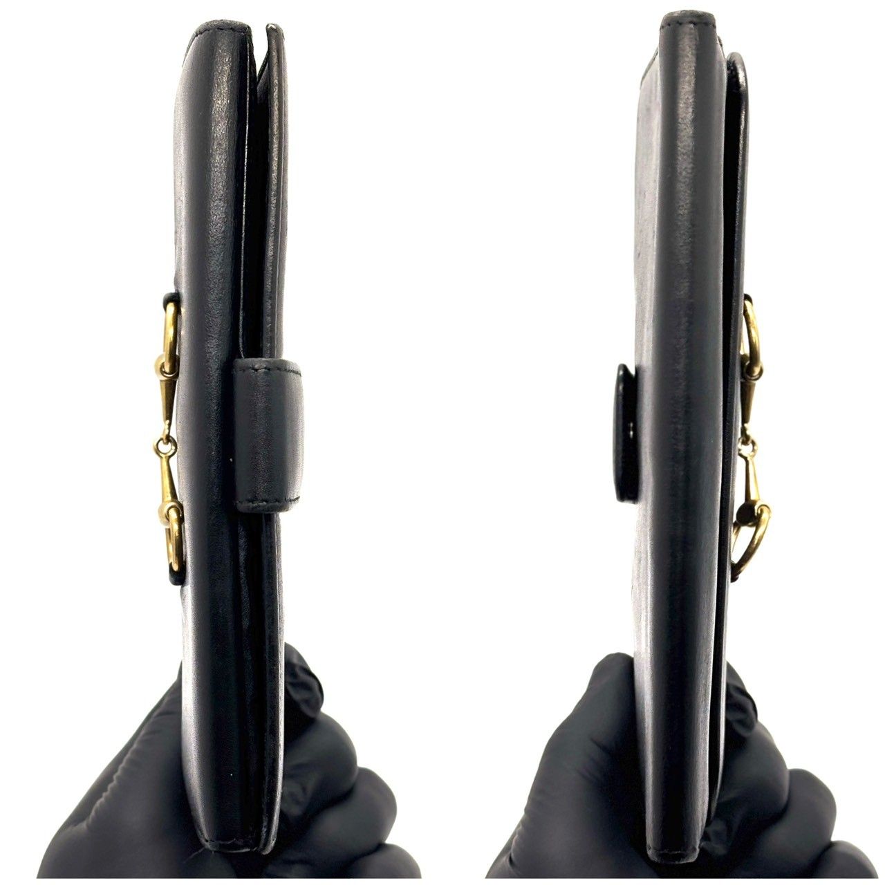 静かに格を語る手元】 GUCCI ホースビット 二つ折り 長財布 オール