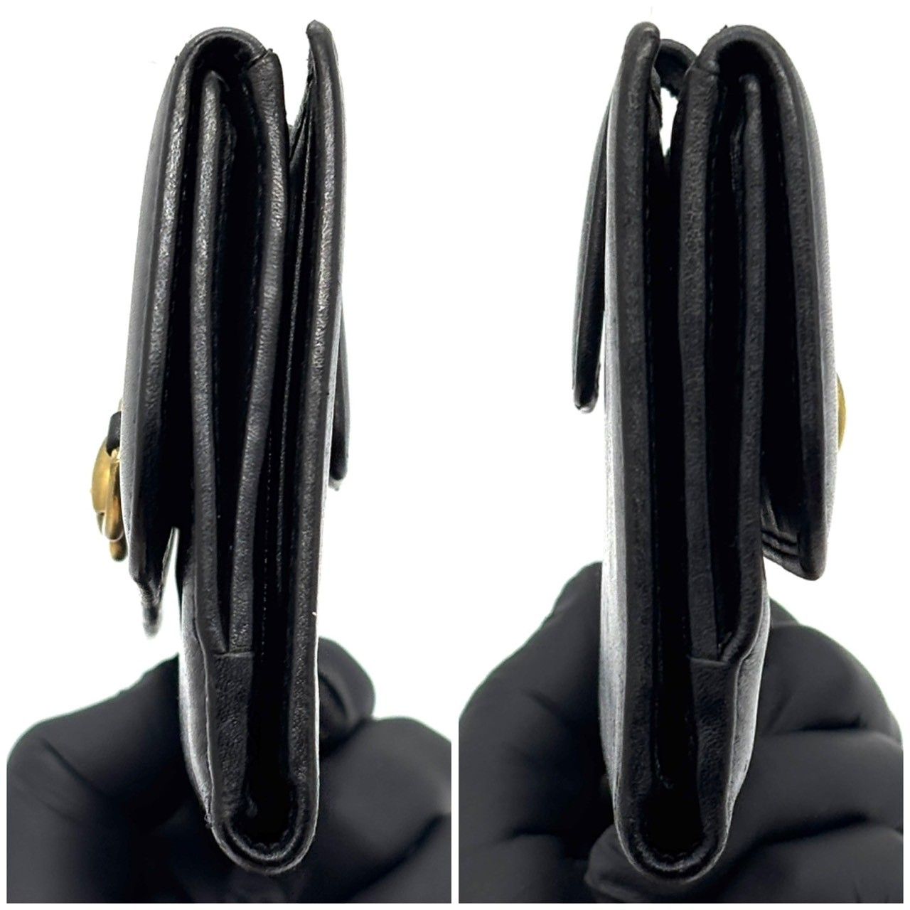 美品✨GUCCI ホースビット型押し　レザー　ロゴ金具　ブラック　長財布 静かに格を語る手元】 GUCCI ホースビット 二つ折り 長財布 オール