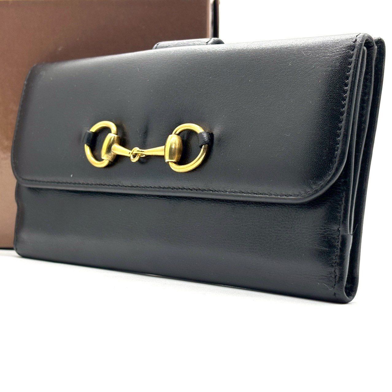 静かに格を語る手元】 GUCCI ホースビット 二つ折り 長財布 オール