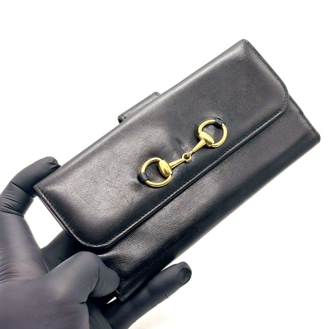 静かに格を語る手元】 GUCCI ホースビット 二つ折り 長財布 オール