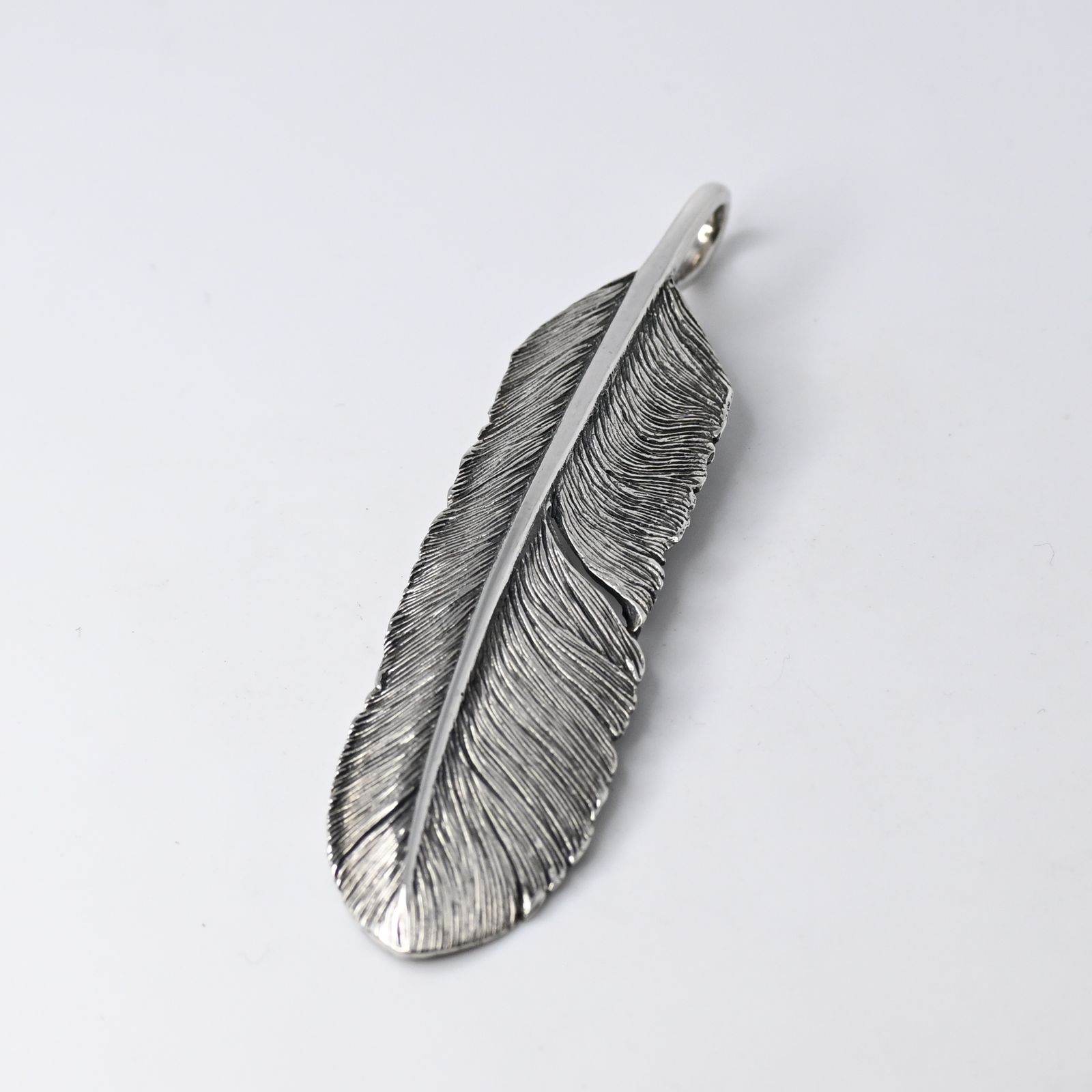研磨済】SAAD フェザー トップ 左向き シルバー925 ネックレスチャーム