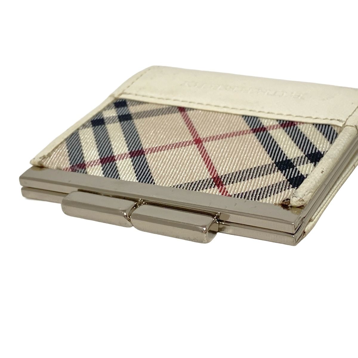良品 BURBERRY バーバリー 二つ折り 長財布 ノバチェック ベージュ 
