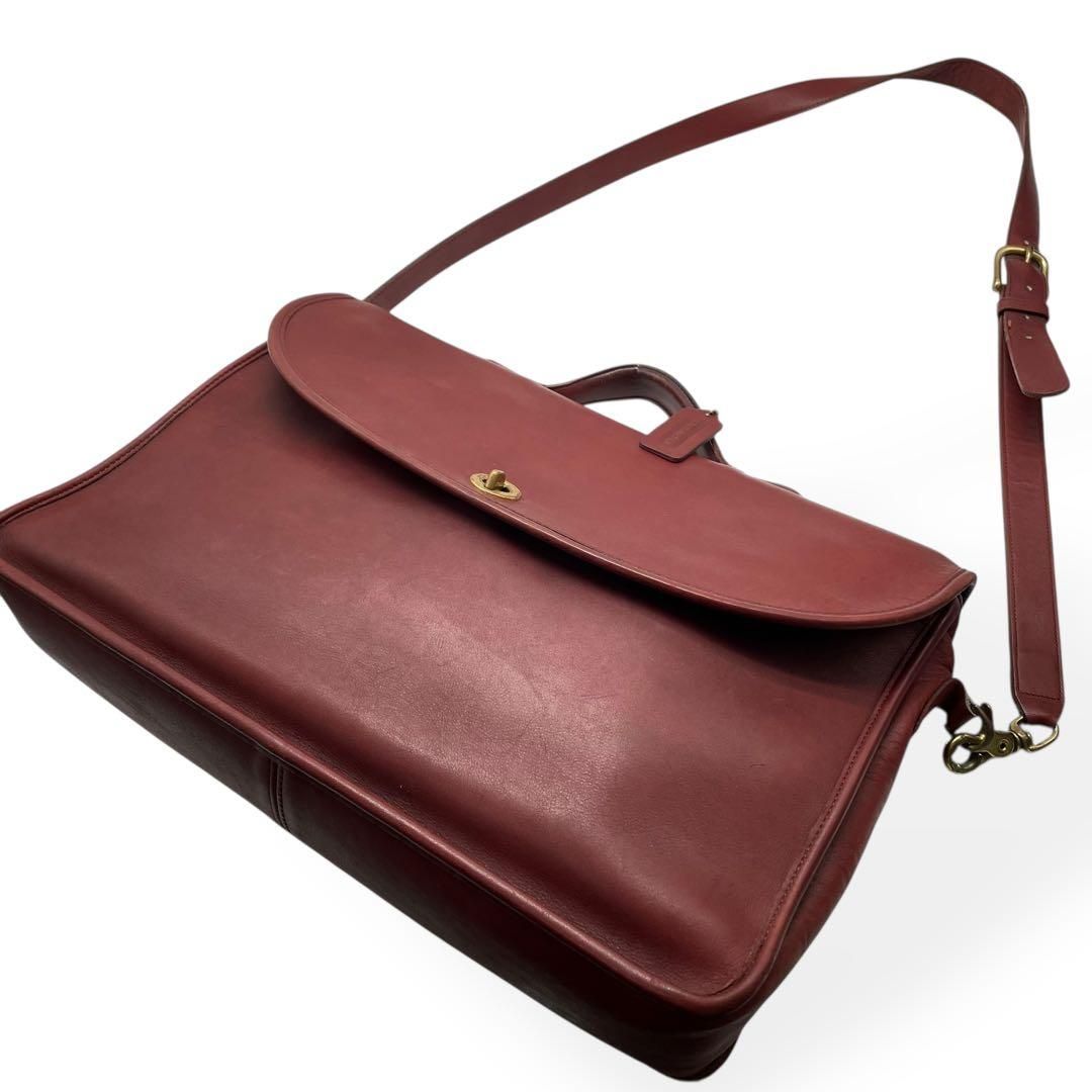 美品　COACH オールドコーチ　2way ビジネスバッグ　USA製　希少カラー USA製 COACH オールドコーチ 2way レザー バッグ