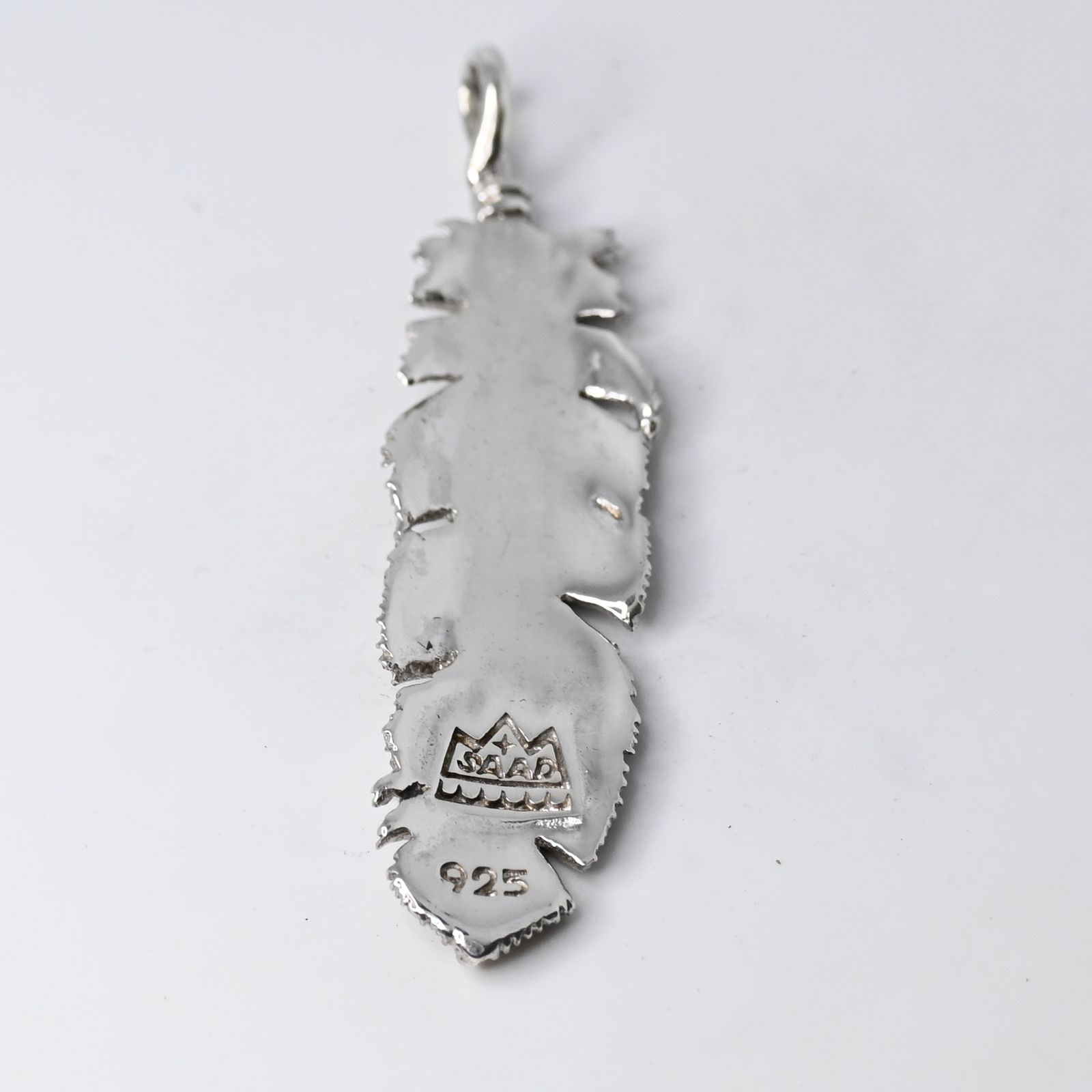 研磨済】SAAD フェザー トップ 左向き シルバー925 ネックレスチャーム