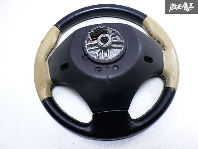 古いミニのハンドル 純正 XN12A ローバーミニ クラシック ノーマル レザー ステアリング