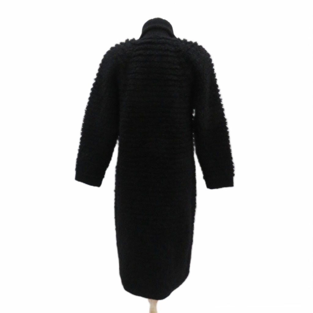 ソニアリキエル SONIA RYKIEL ニットコート 黒 ブラック 襟付き ロング