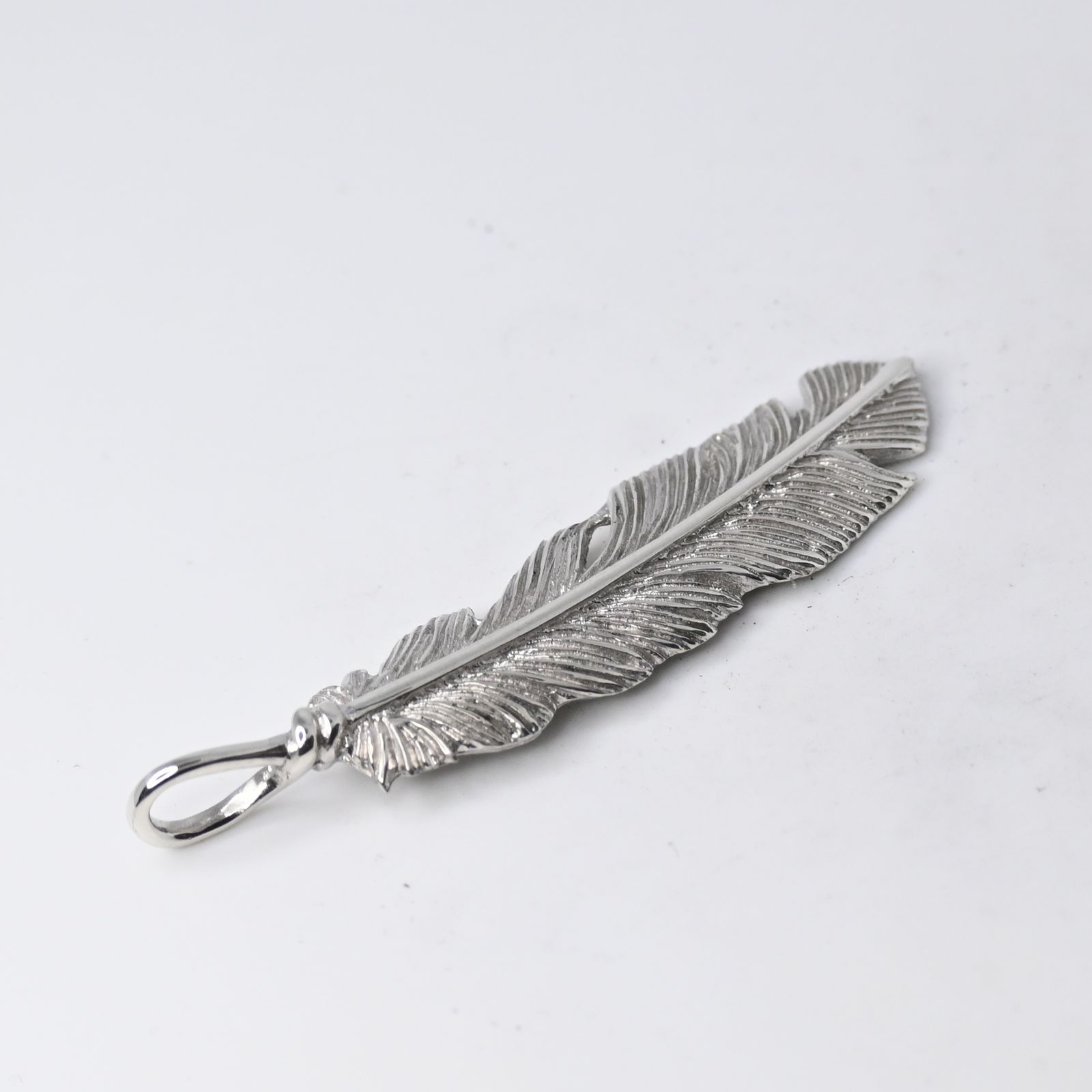 研磨済】SAAD フェザー トップ 左向き シルバー925 ネックレスチャーム