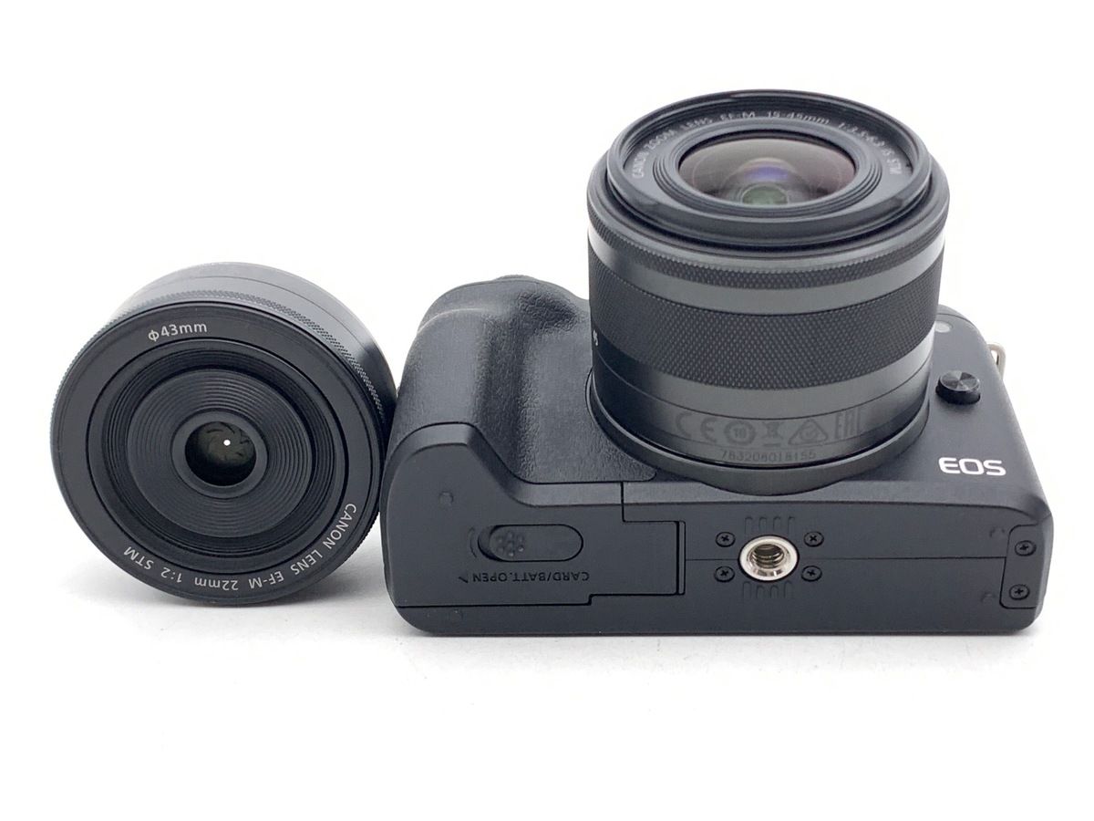 中古】 【並品】 キヤノン EOS Kiss M ダブルレンズキット ブラック