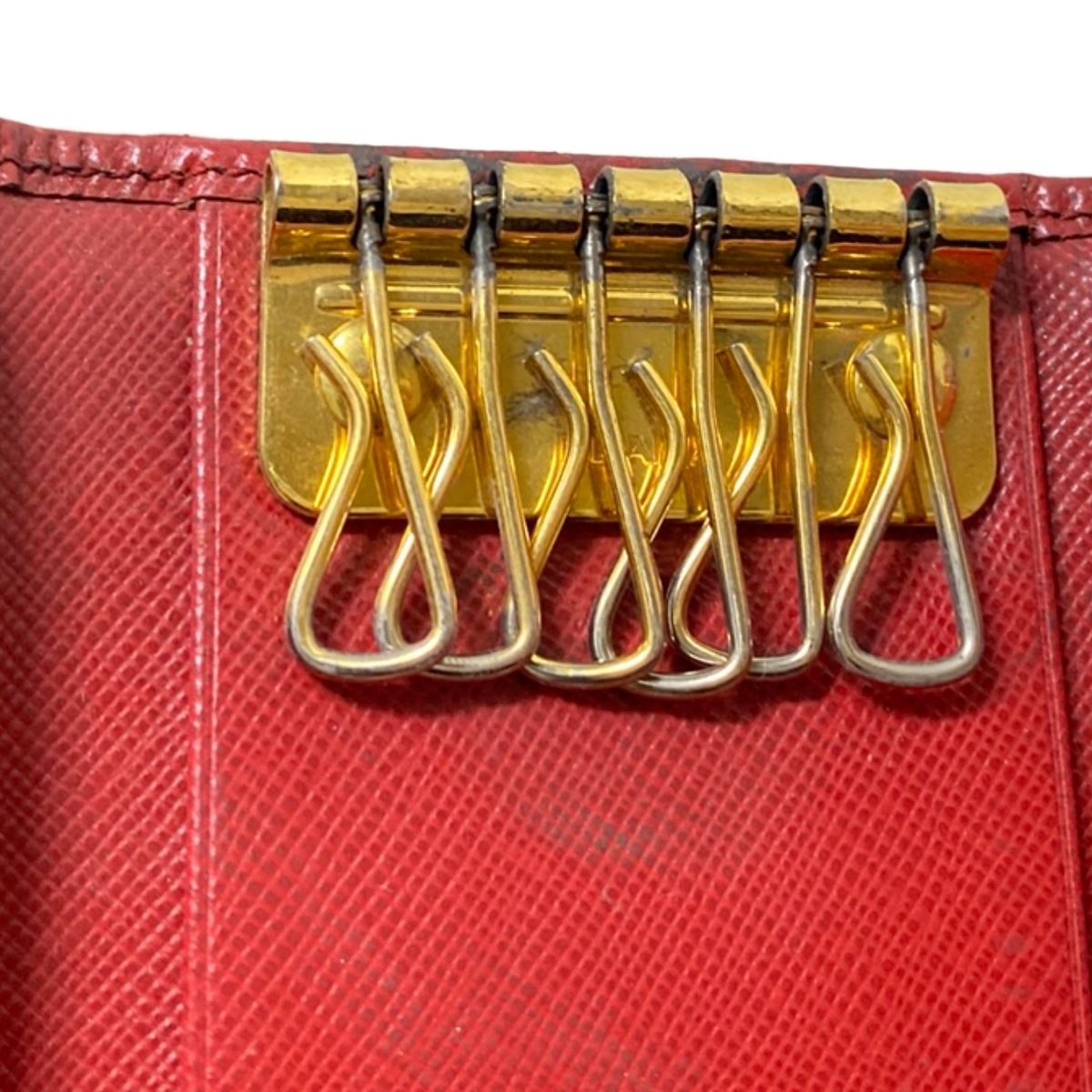 PRADA(プラダ) キーケース - レッド 6連フック/リボン レザー - メルカリ