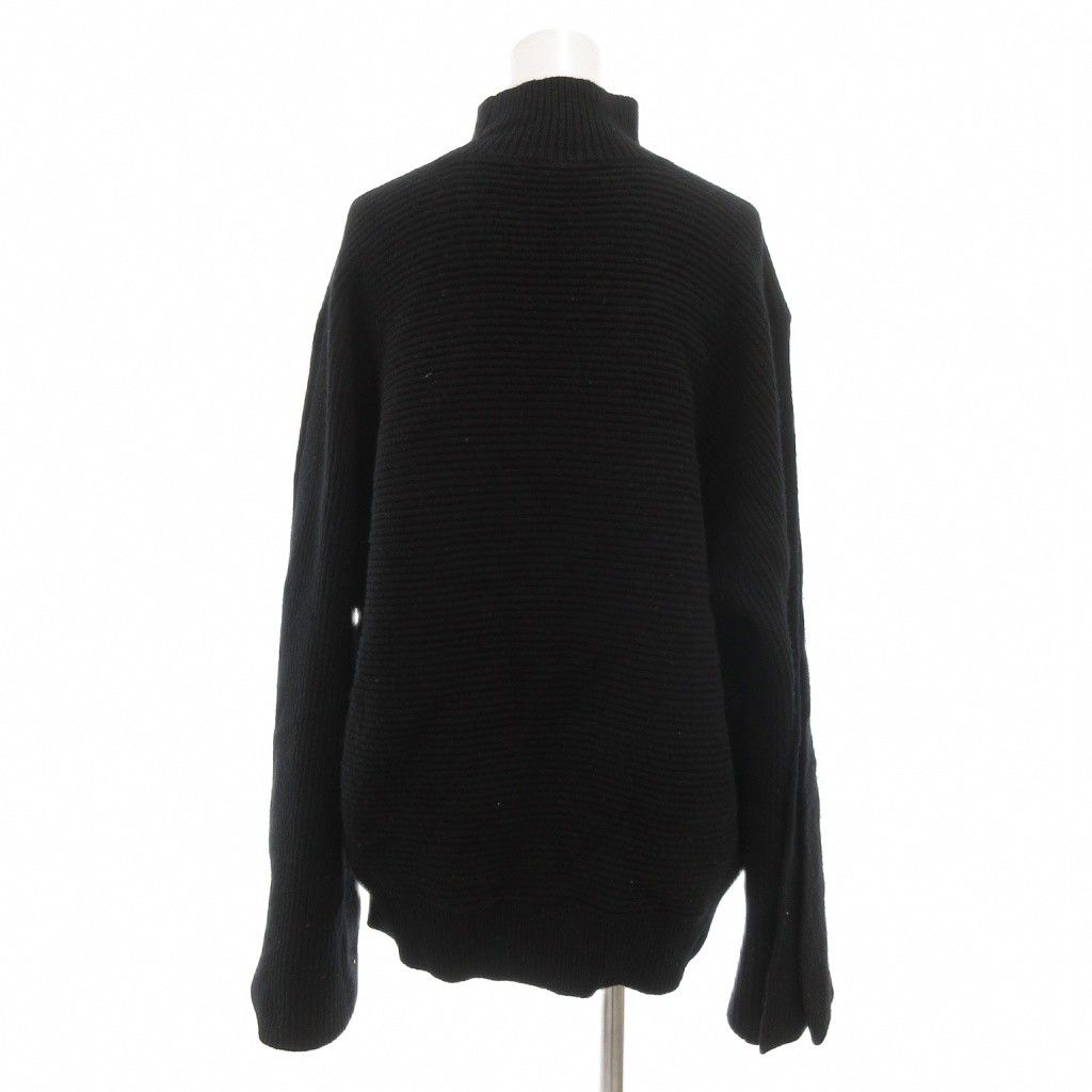 DRAWER ドゥロワー カシミヤ エルボーパッチ ニット ブラック DRAWER ドゥロワー カシミヤ エルボーパッチ ニット ブラック