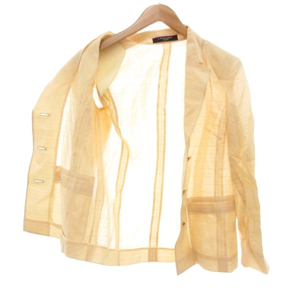 レオナール LEONARD シアー シースルー テーラードジャケット 絹  