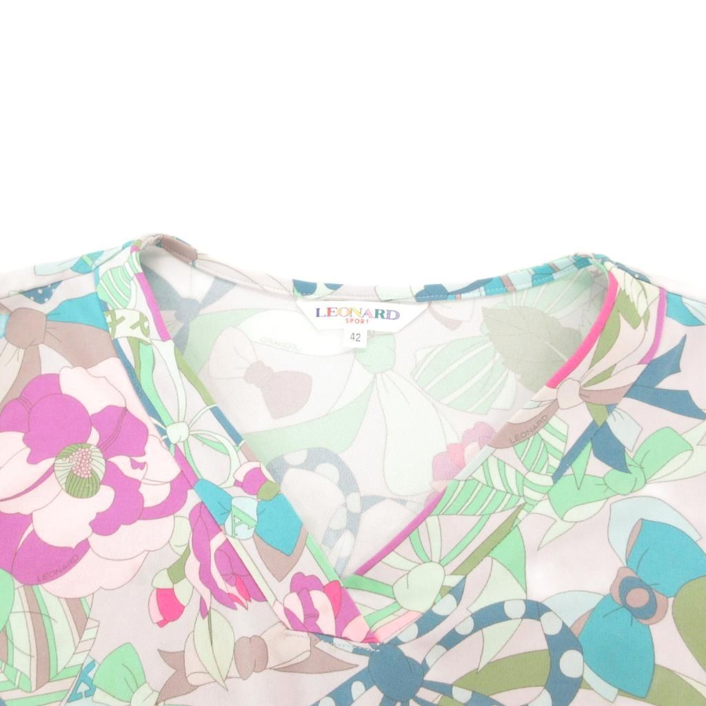レオナールスポーツ LEONARD SPORT チュニック カットソー 花柄 半袖