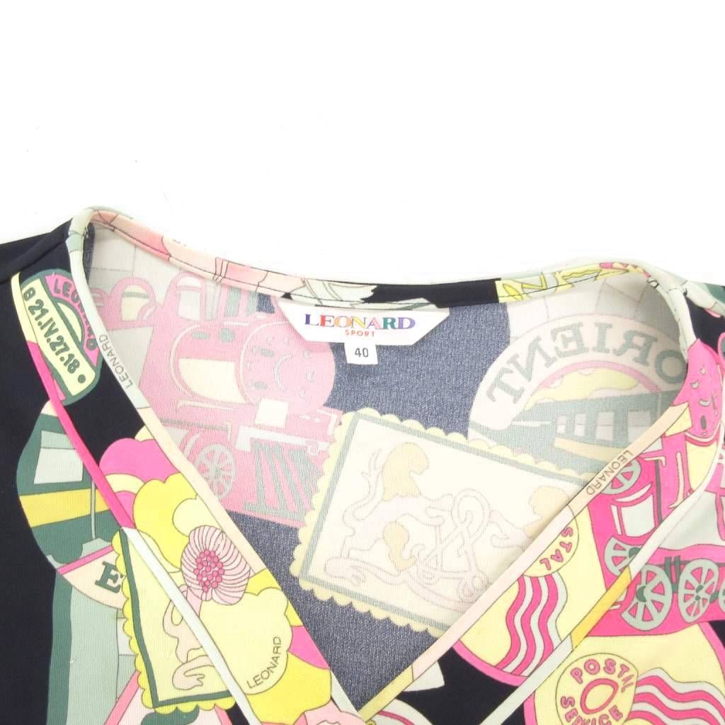 レオナールスポーツ LEONARD SPORT チュニック カットソー 半袖 40 紺