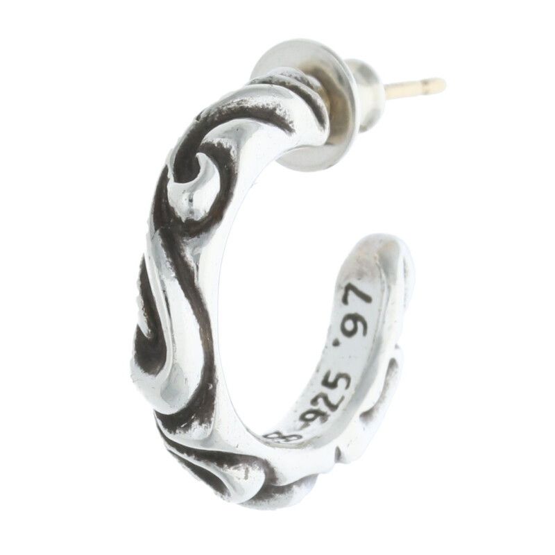 クロムハーツ HOOP SCROOL 1/スクロールフープ シルバーピアス メンズ
