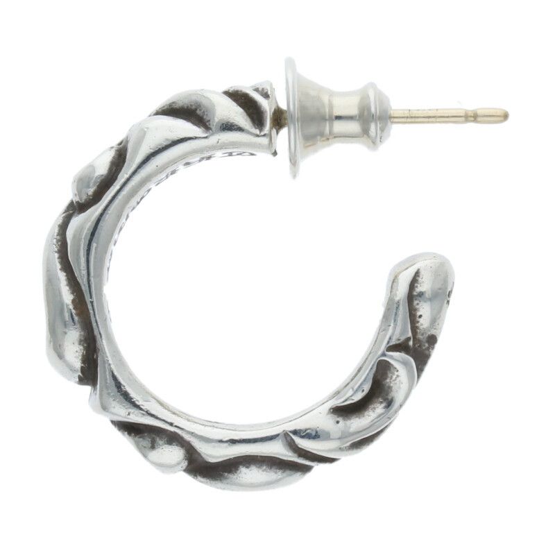 クロムハーツ HOOP SCROOL 1/スクロールフープ シルバーピアス メンズ