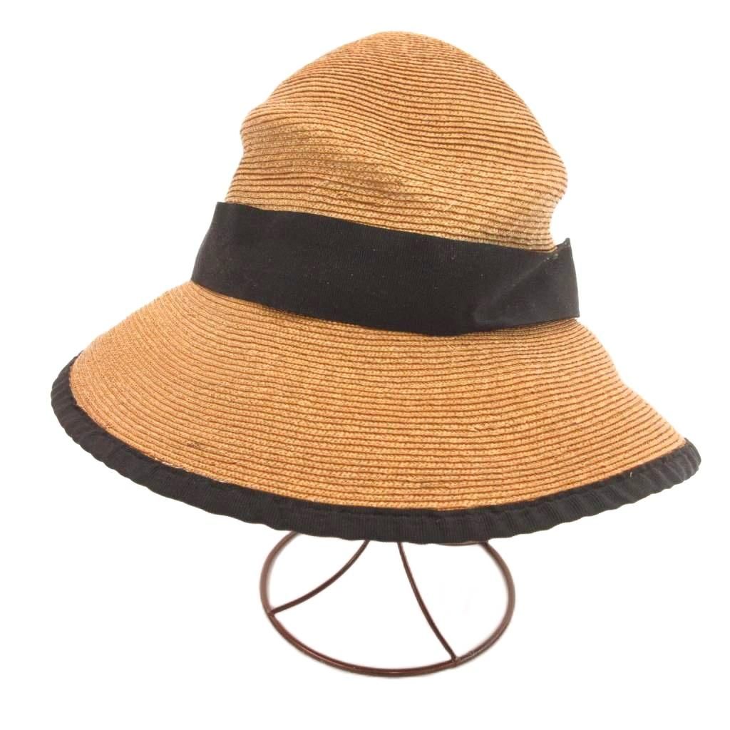 新品同様】FOXEYブティック 麦わら帽子 ブラウンのおリボン ストロー